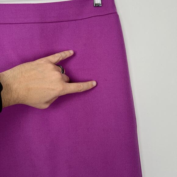 STAINS J. Crew Women’s Size 4 Fuchsia No. 2 Pencil Skirt 100% Wool Career Office - Picture 4 of 12